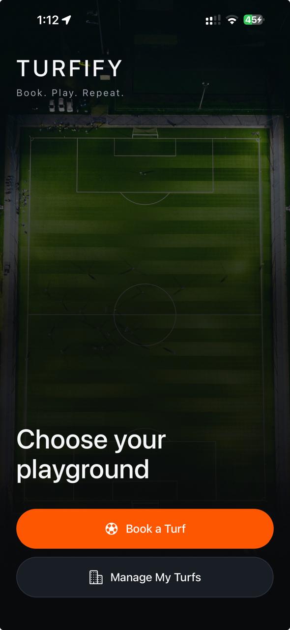 Turfify Home Screen